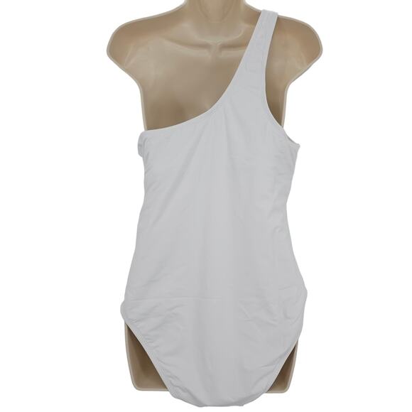 Andie Swim Womans size XXL Nantucket One Piece Swimsuit White One Shoulder NEW - Picture 3 of 8